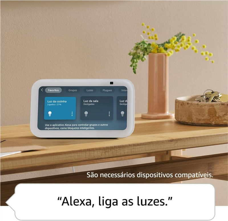 Echo Show 5 (Geração mais recente) | Smart display com Alexa, graves 2x mais potentes e som mais nítido | Cor Preta