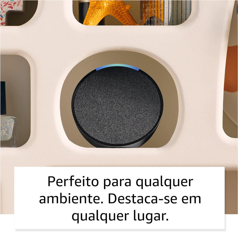 Echo Pop (Geração mais recente) | Smart speaker compacto com som envolvente e Alexa | Cor Preta