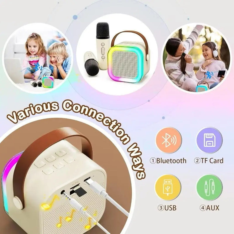 Portable Wireless Bluetooth Karaoke Speaker with 2 Microphones