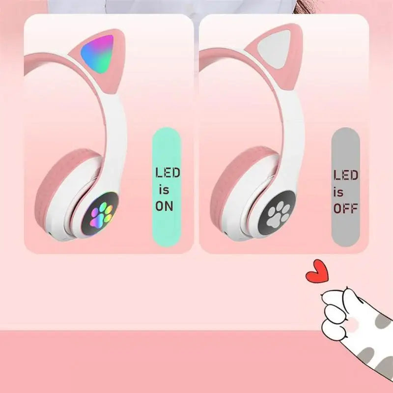 Cat Ear Bluetooth 5.0 Headphone with LED Light