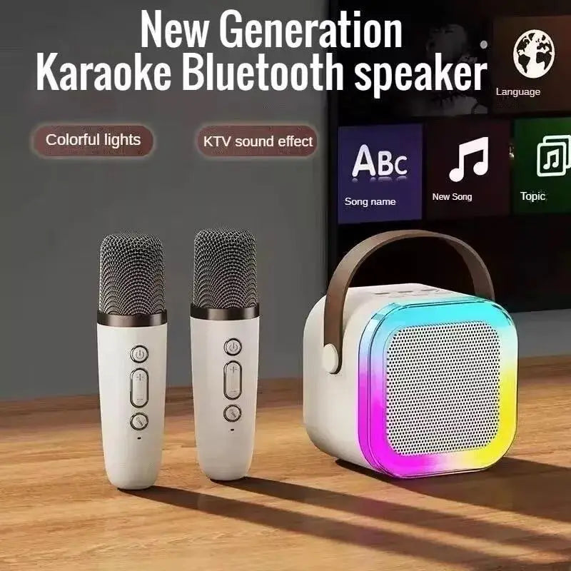 Portable Wireless Bluetooth Karaoke Speaker with 2 Microphones