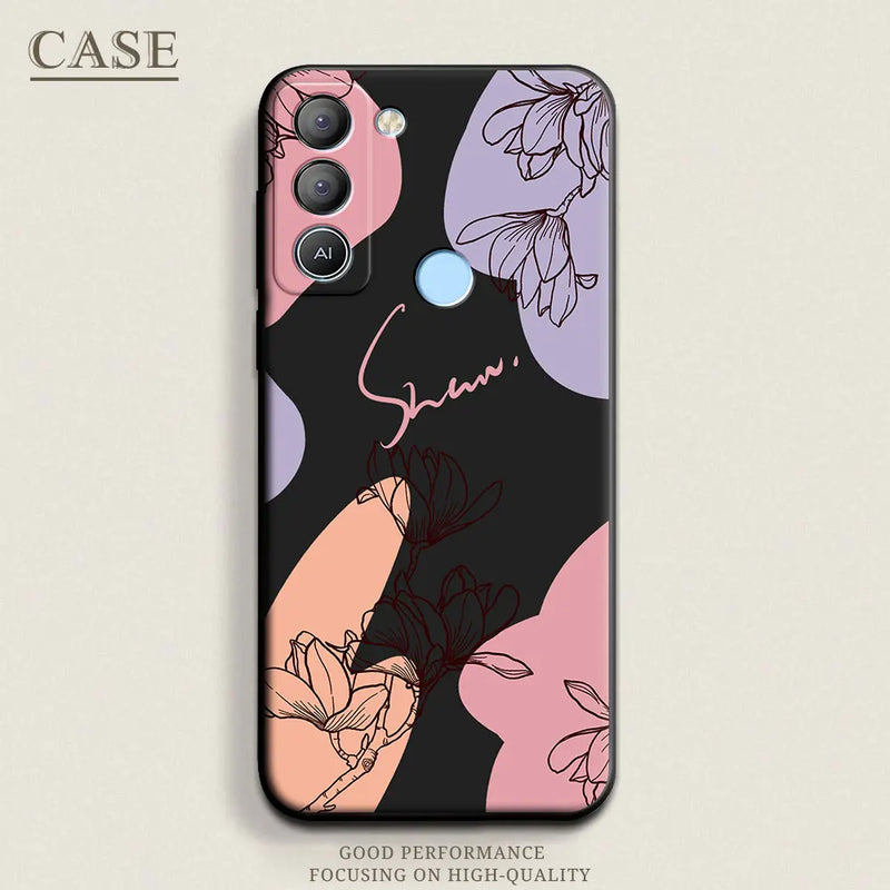 Soft silicone case with butterfly, stars and floral