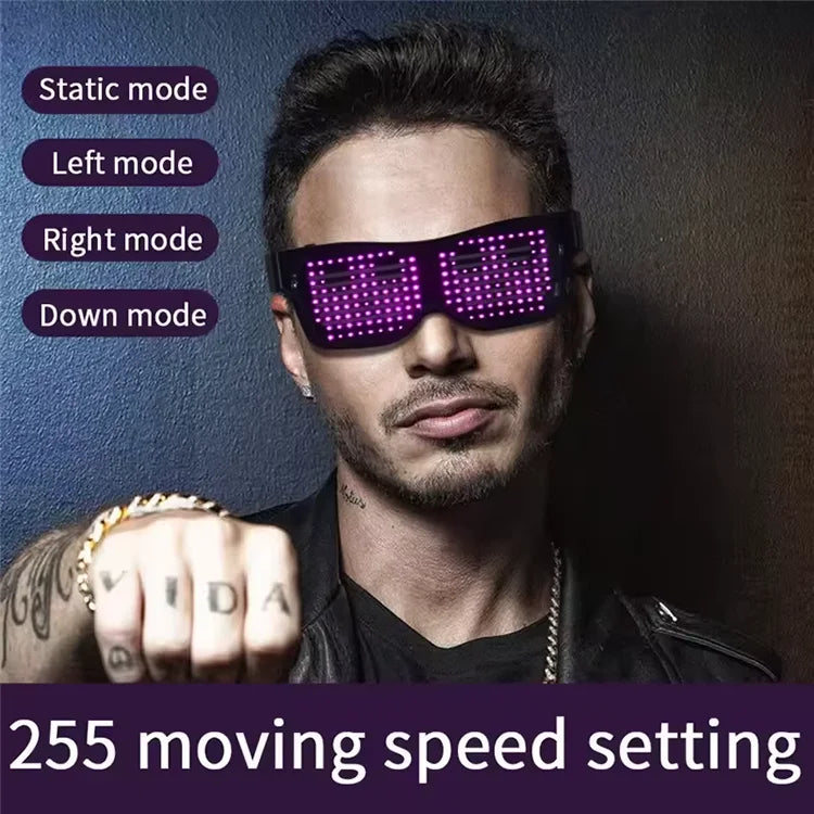 programmable LED party glasses with app control DIY text