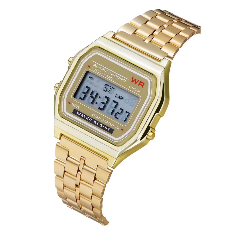 F91W watch with steel bracelet