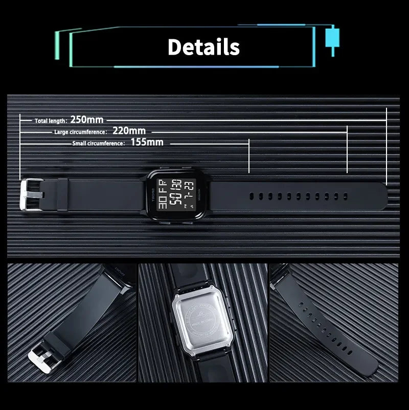 YIKAZE Retro Military Digital Watch Multifunctional Electronic Waterproof