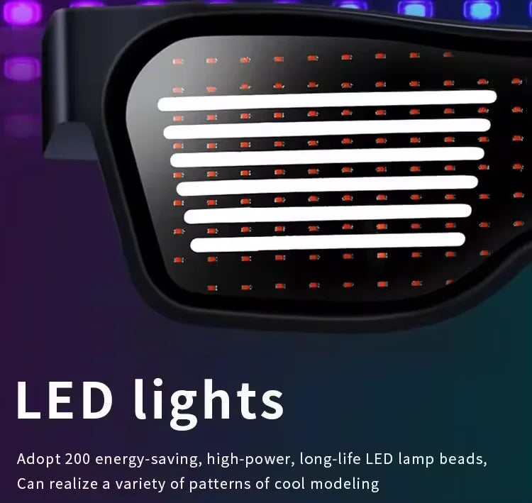 programmable LED party glasses with app control DIY text
