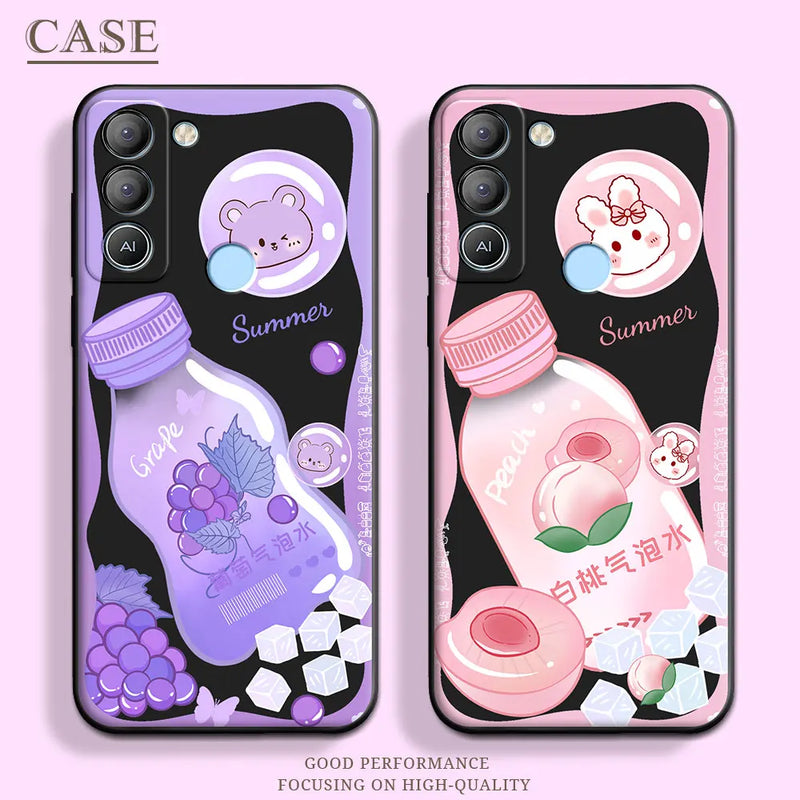 Soft silicone case with butterfly, stars and floral