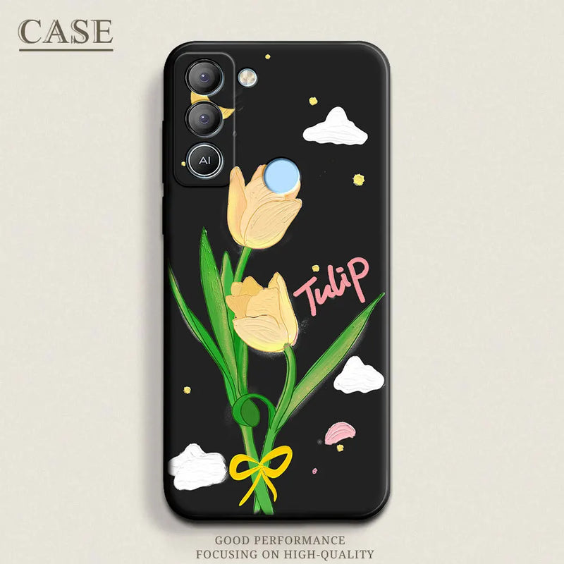 Soft silicone case with butterfly, stars and floral
