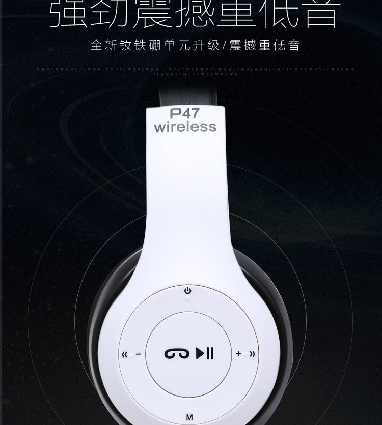 P47 Foldable Bluetooth 5.0 Stereo Wireless Headphones