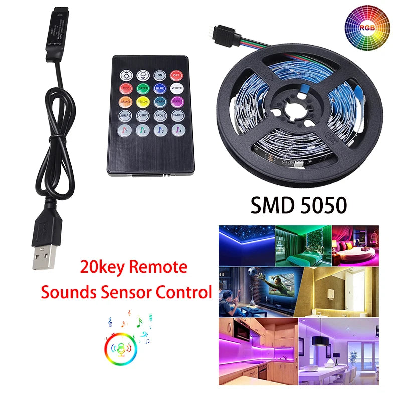 LED strip for TV with 3 keys and USB 5V control