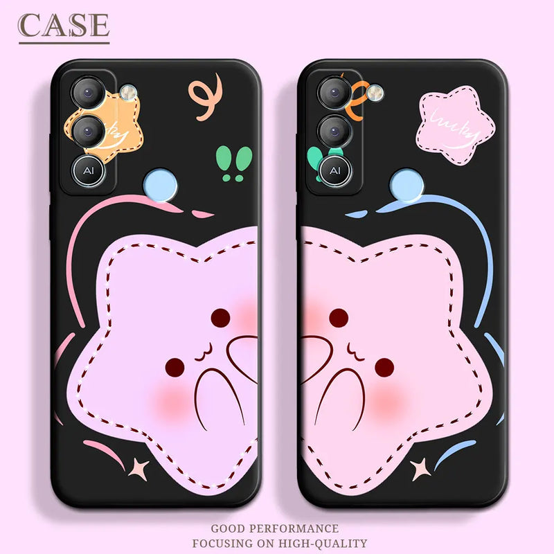 Soft silicone case with butterfly, stars and floral