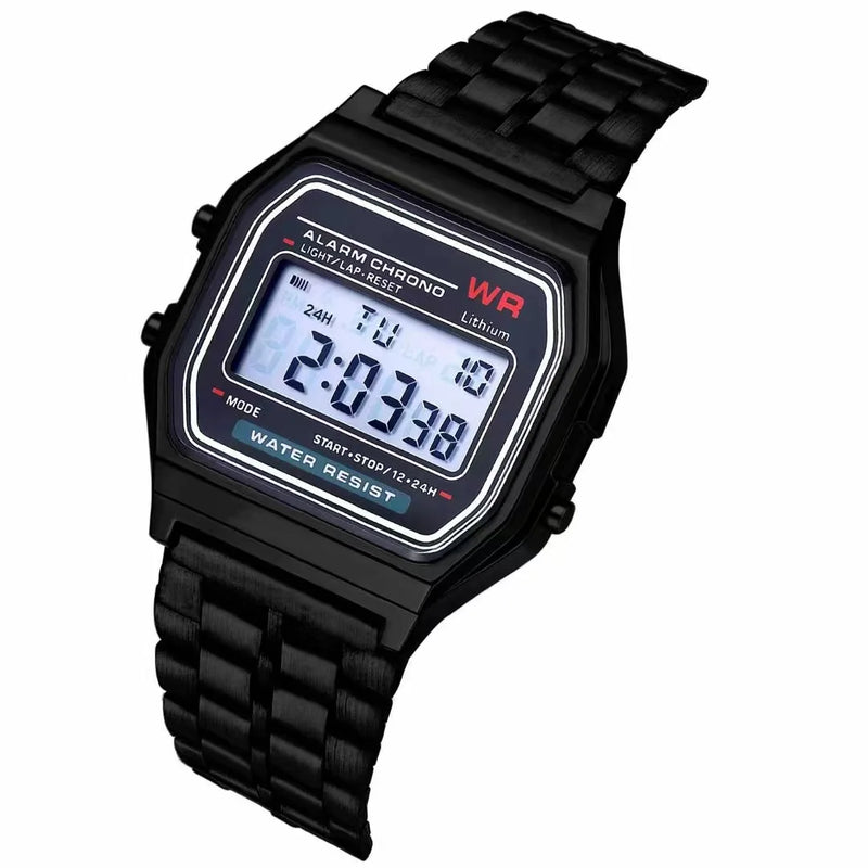 F91W watch with steel bracelet