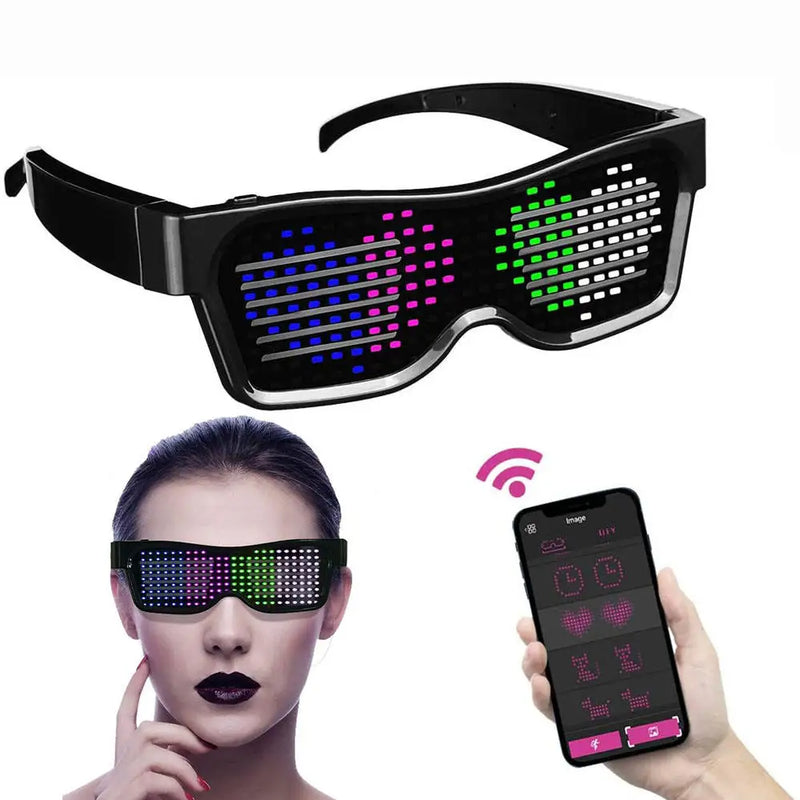 programmable LED party glasses with app control DIY text