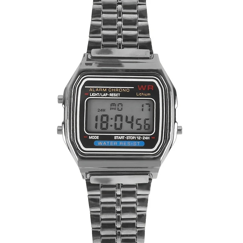 F91W watch with steel bracelet