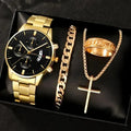 Luxury Men's Quartz Watches, 4-Piece Set