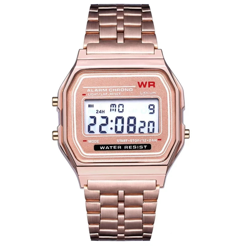 F91W watch with steel bracelet
