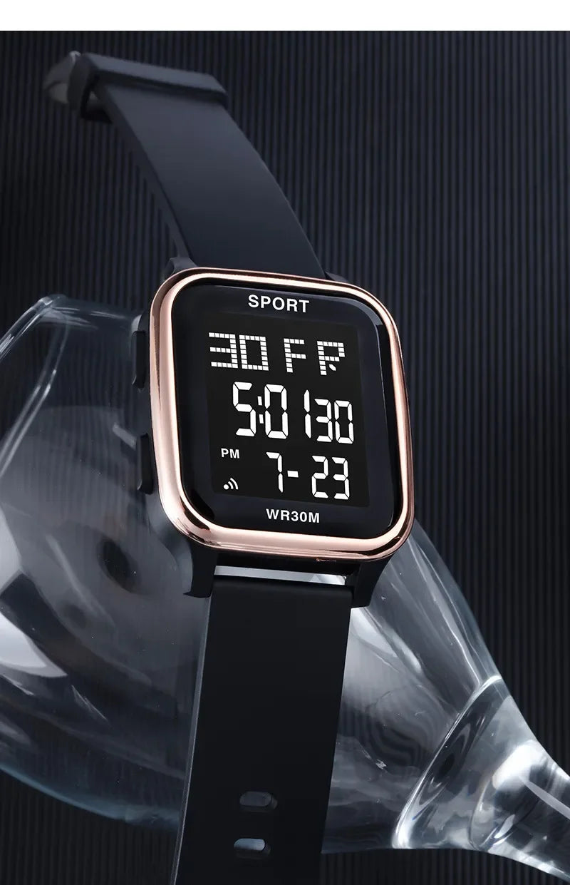 YIKAZE Retro Military Digital Watch Multifunctional Electronic Waterproof
