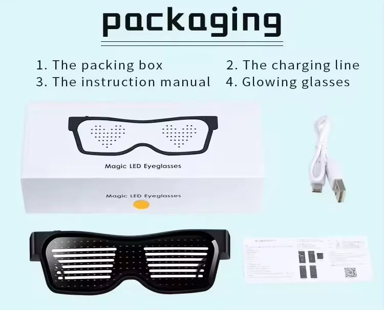 programmable LED party glasses with app control DIY text