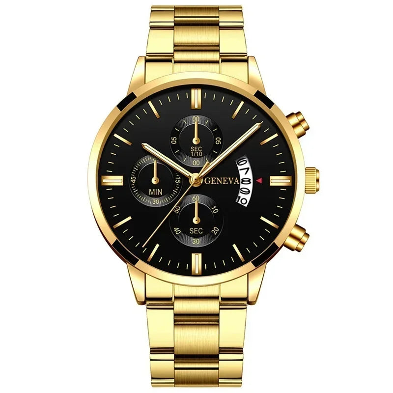 Luxury Men's Quartz Watches, 4-Piece Set