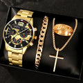 Luxury Men's Quartz Watches, 4-Piece Set