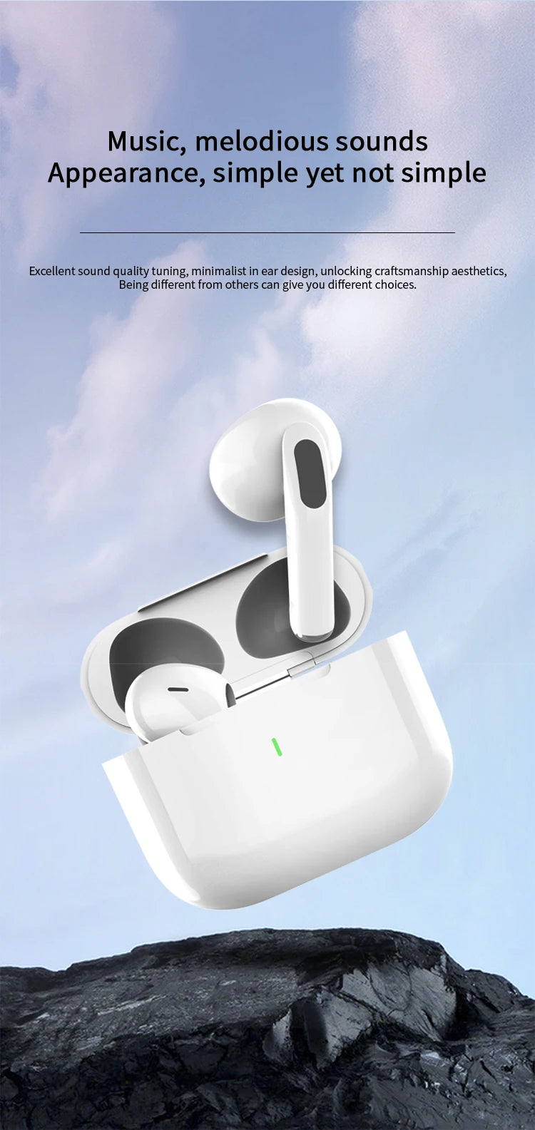 Air Pro 2025, HiFi sound, low latency, noise reduction, for iPhone and Android