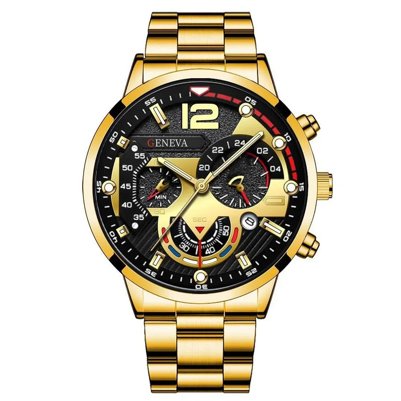 Luxury Men's Quartz Watches, 4-Piece Set