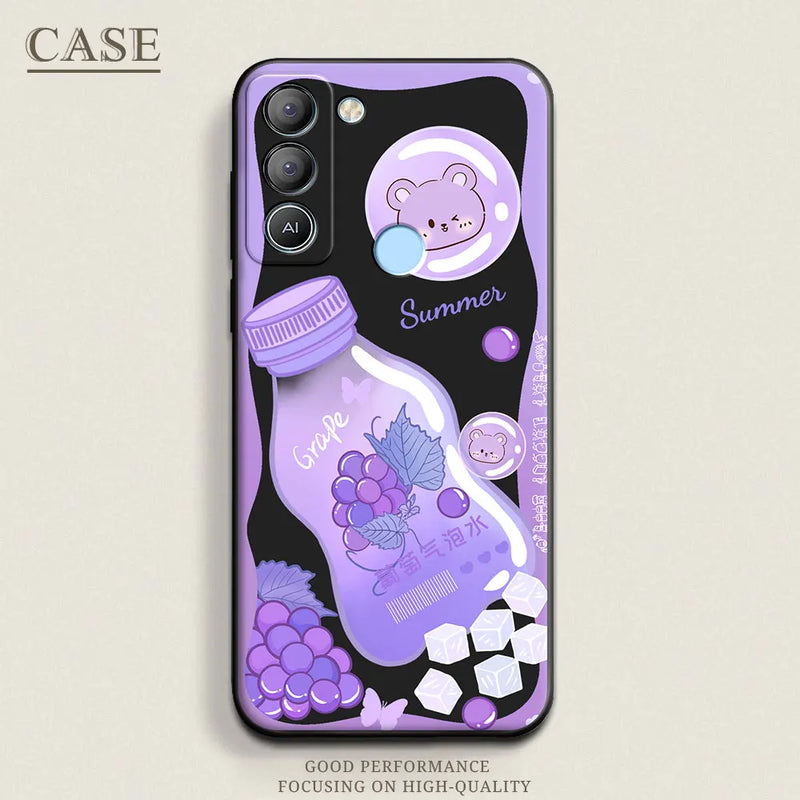 Soft silicone case with butterfly, stars and floral