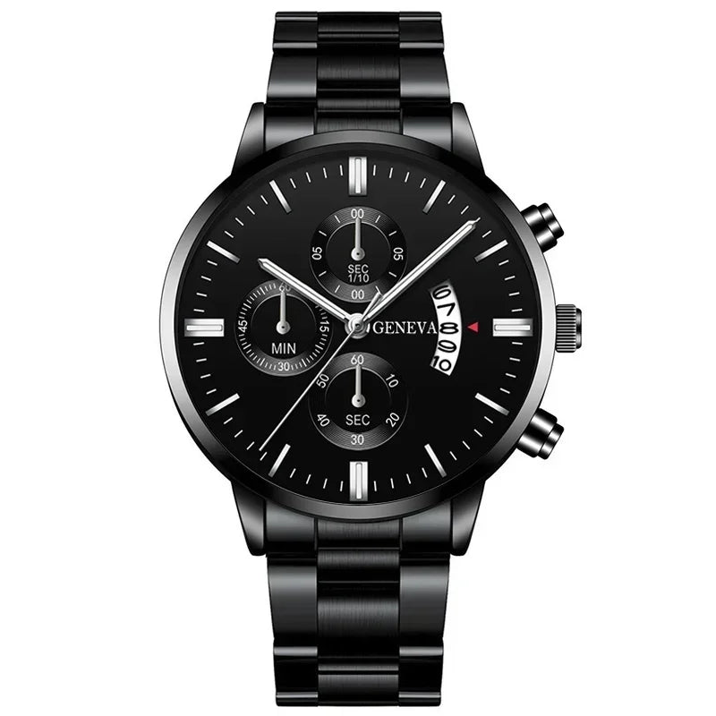 Luxury Men's Quartz Watches, 4-Piece Set