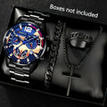 Luxury Men's Quartz Watches, 4-Piece Set