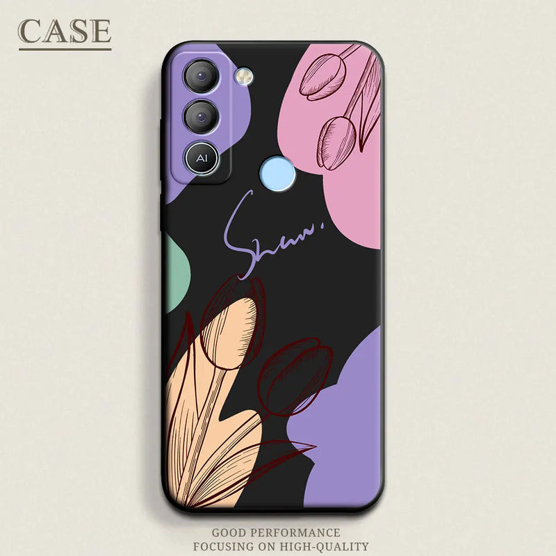 Soft silicone case with butterfly, stars and floral