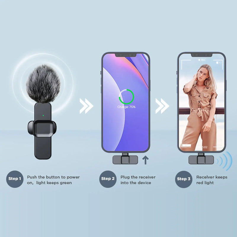 SNZIYAG K10 Wireless Lavalier Portable Audio Video Recording Microphone.