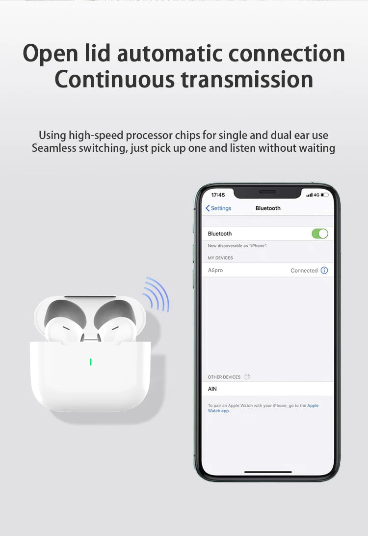 Air Pro 2025, HiFi sound, low latency, noise reduction, for iPhone and Android