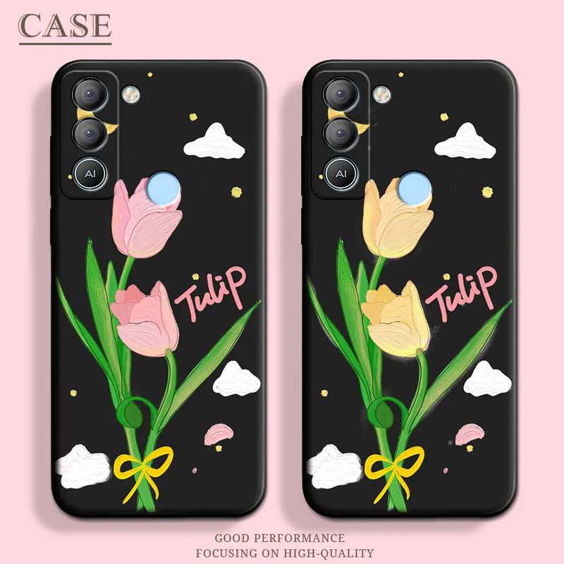 Soft silicone case with butterfly, stars and floral