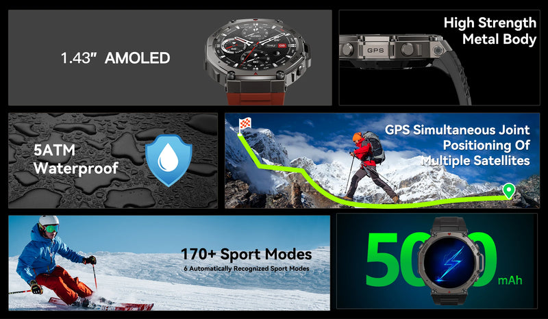T-Rex 3 Ultra GPS Smartwatch, Waterproof