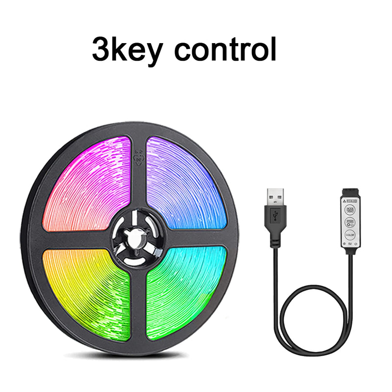 LED strip for TV with 3 keys and USB 5V control