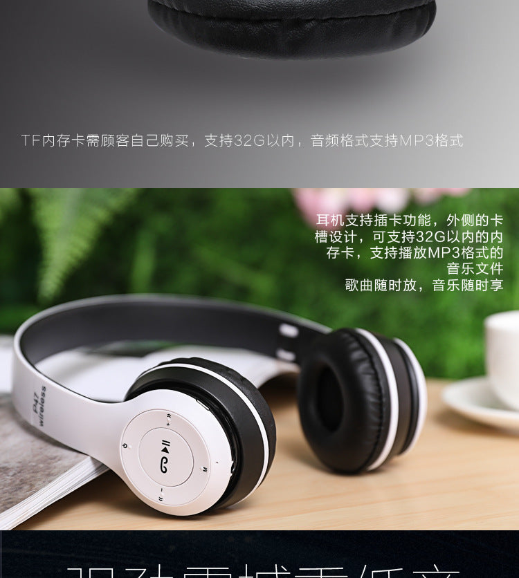 P47 Foldable Bluetooth 5.0 Stereo Wireless Headphones