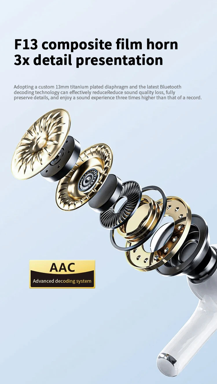 Air Pro 2025, HiFi sound, low latency, noise reduction, for iPhone and Android