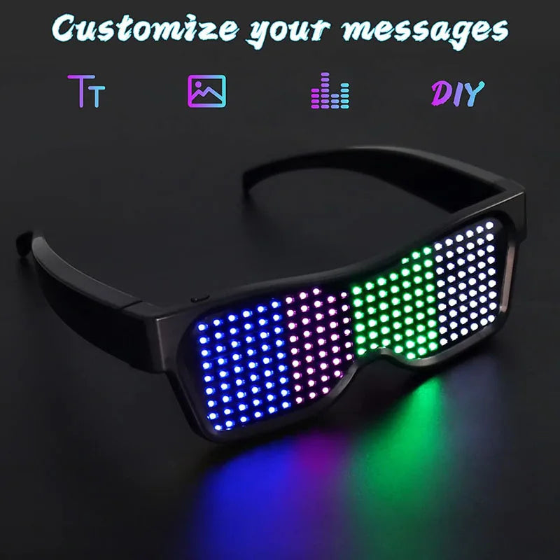 programmable LED party glasses with app control DIY text