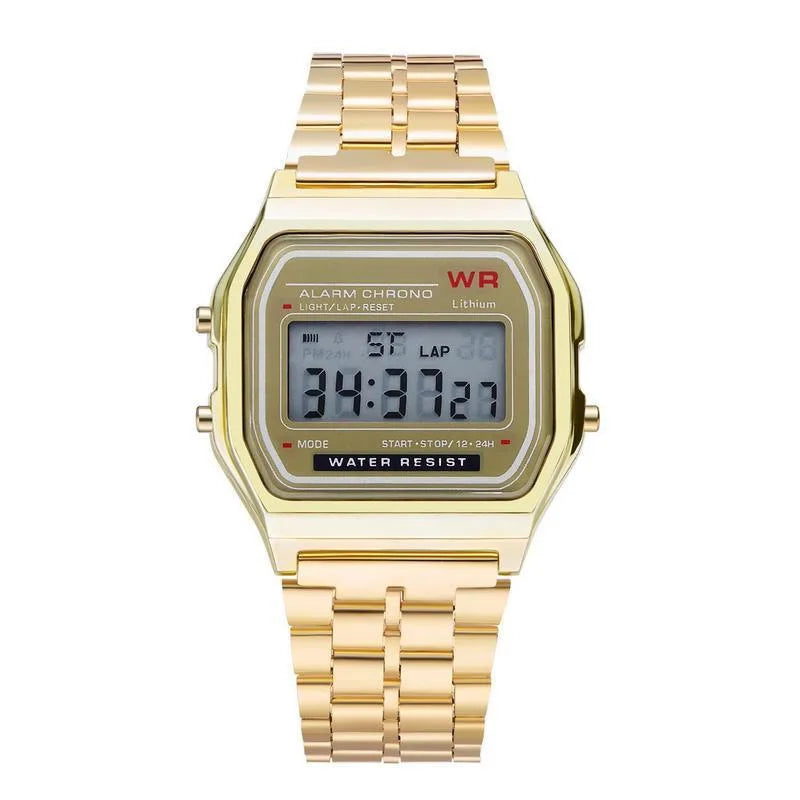 F91W watch with steel bracelet