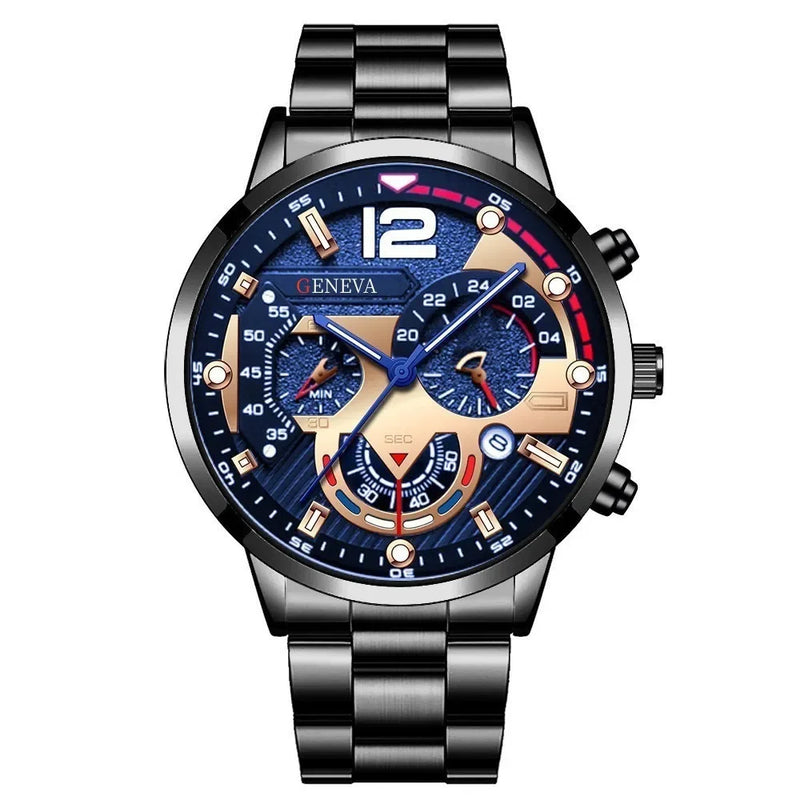 Luxury Men's Quartz Watches, 4-Piece Set