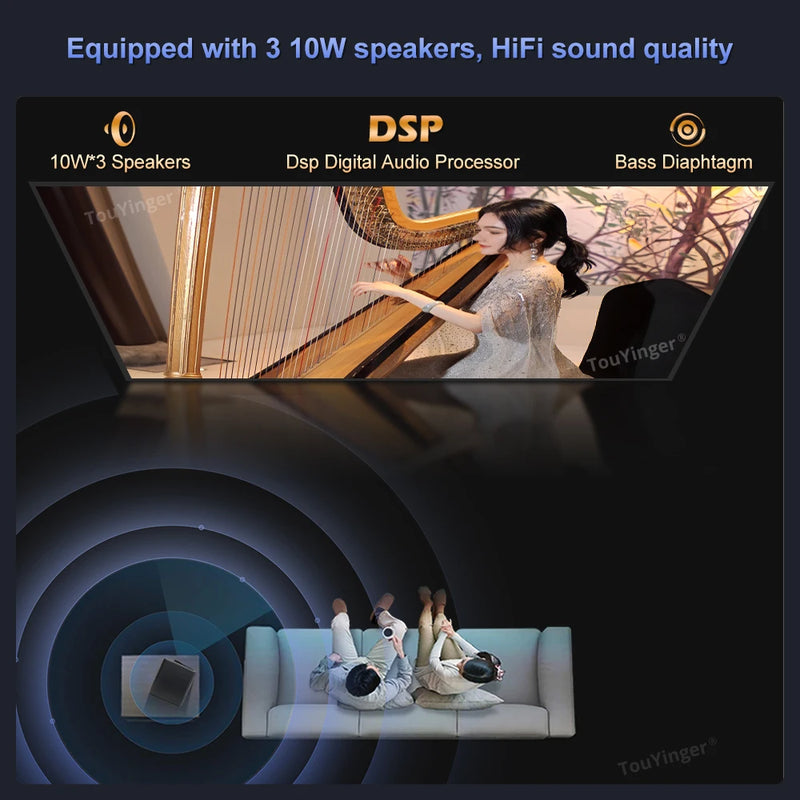Touyinger Q12W pro 2800ANSI Full HD 4K Dual Screen Projector