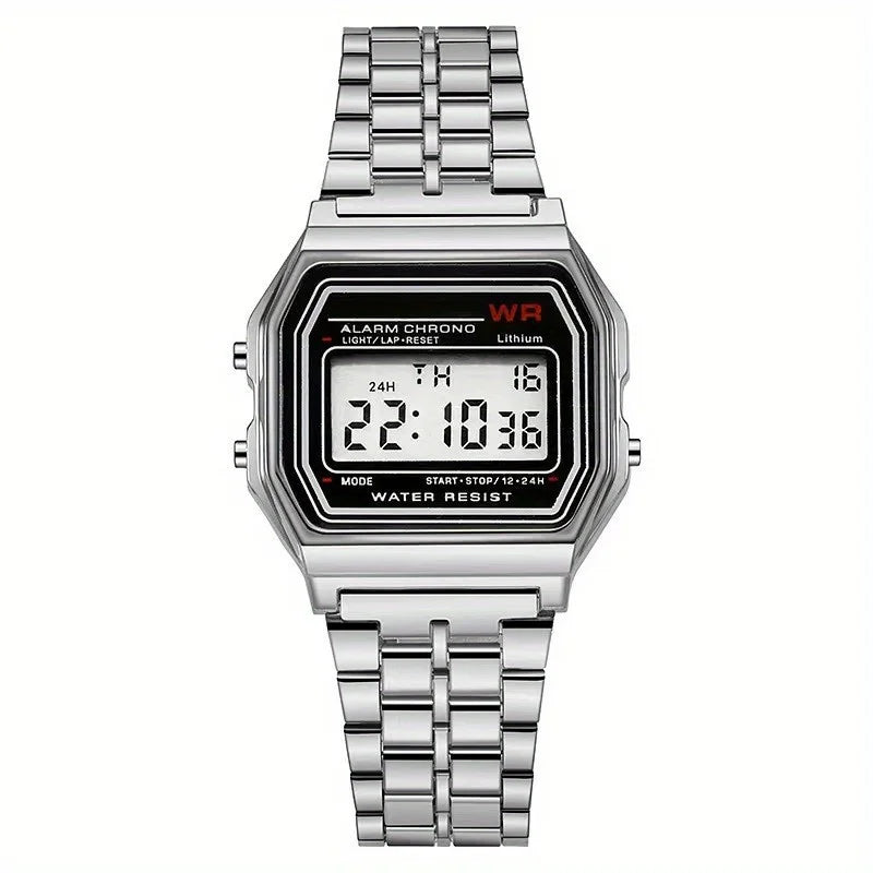 F91W watch with steel bracelet
