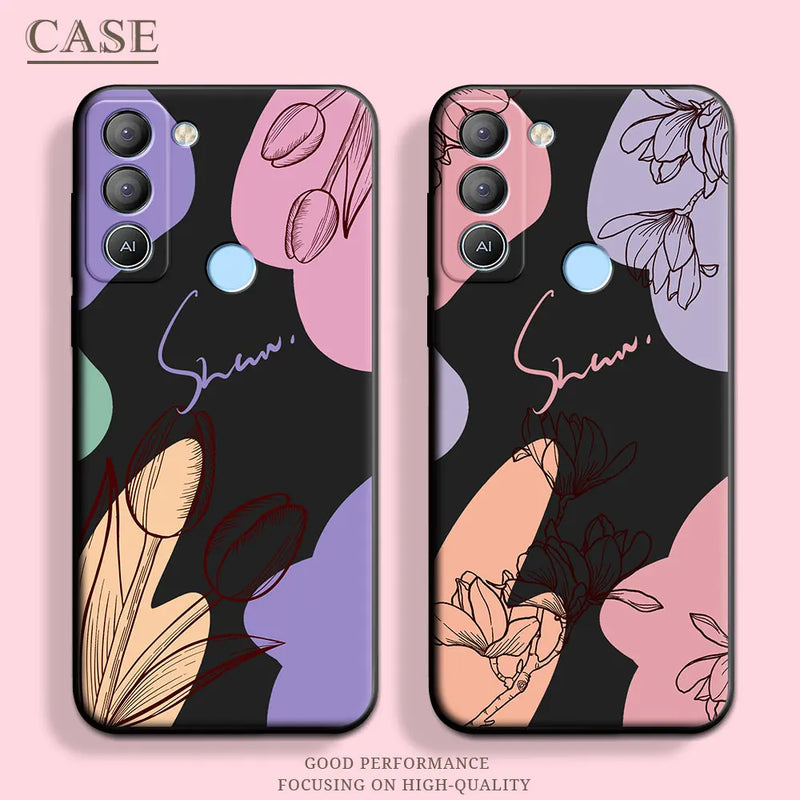Soft silicone case with butterfly, stars and floral