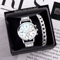 men's business watches, steel strap, quartz watch with bracelet (box not included)
